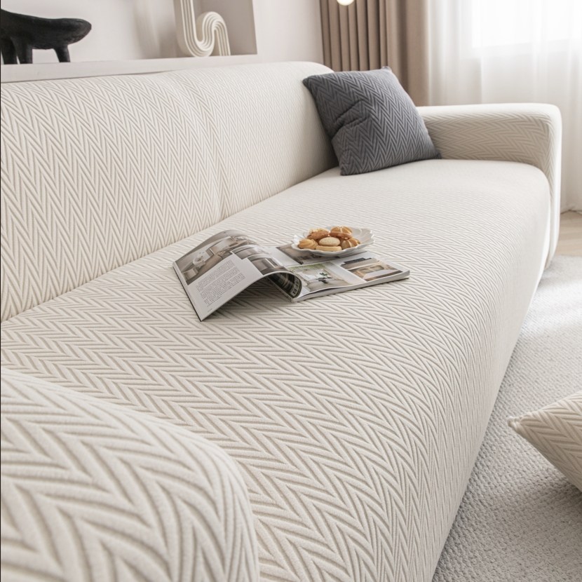 라비드엘 소프트 스트레치 헤링본 풀커버 쇼파 커버, 1개, 베이지 47,800원