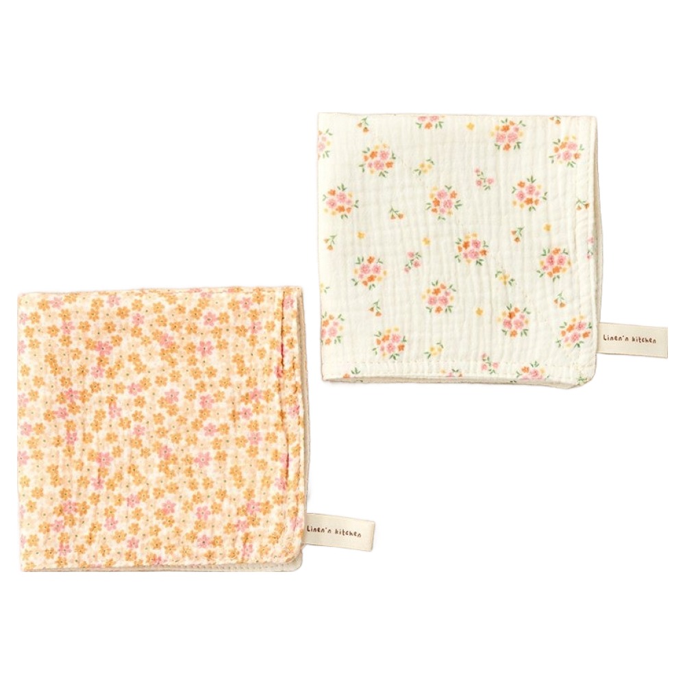 린넨앤키친 모던하우스 도톰한 4중지 살림 거즈행주 부케 플라워 2종, 1세트 6,900원