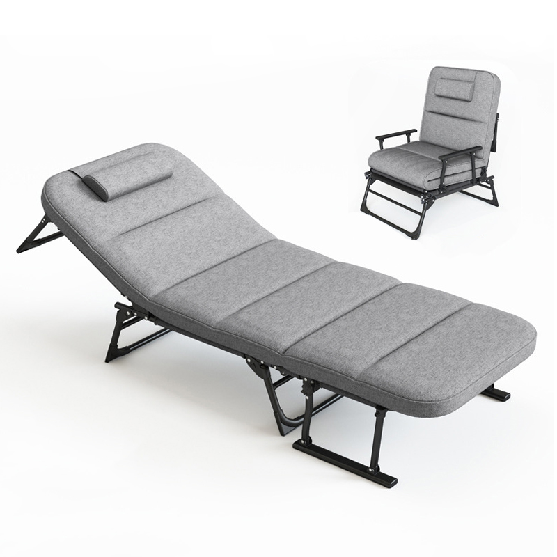 낮잠 수면 휴식 1인용 침대     접이식침대 튼튼한 리클라이너 의자 야전침대 목배게 접이식 1인용 침대 허리에좋은  접이식 리클라이너 하중 300KG 85,320원