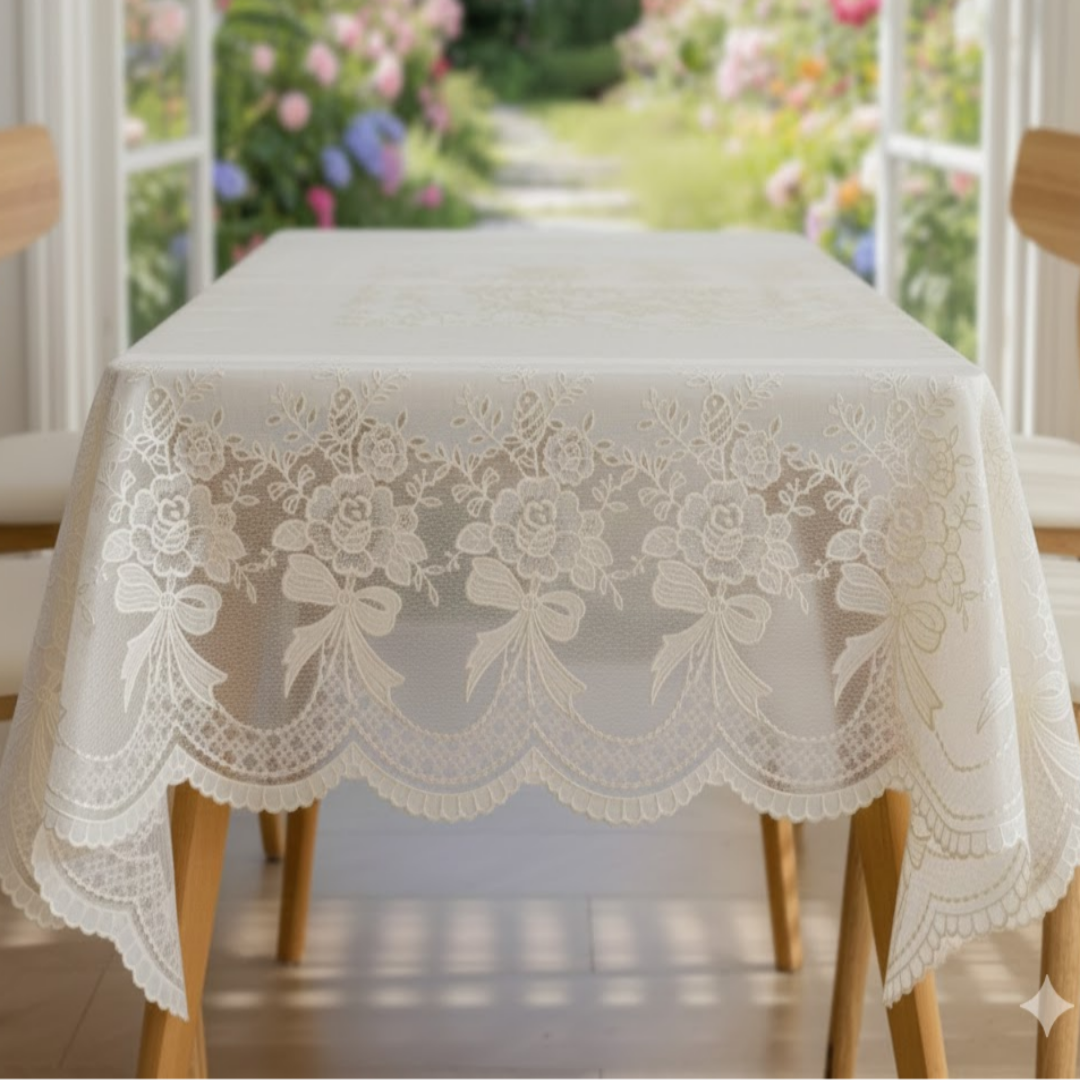 세미스 세련된 로맨틱 고급 방수식탁보, 로맨틱 화이트, 1개, 6인용 ( 135 * 180 cm ) 24,800원