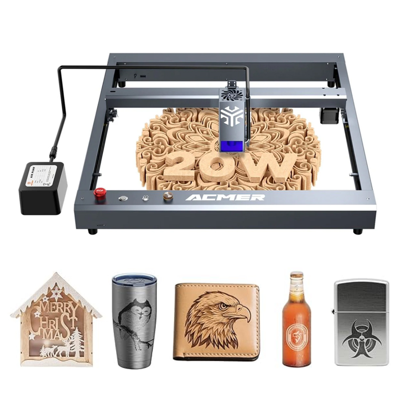 Acmer 20W 소형 레이저 각인기 금속 나무 가죽 아크릴 커팅기 마킹기 P2 각인 면적 420*800mm 938,000원