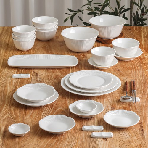 메종오브제 윤도자기 국산 순백 4인 식기 홈세트 27p, 현재가 1,215,810원