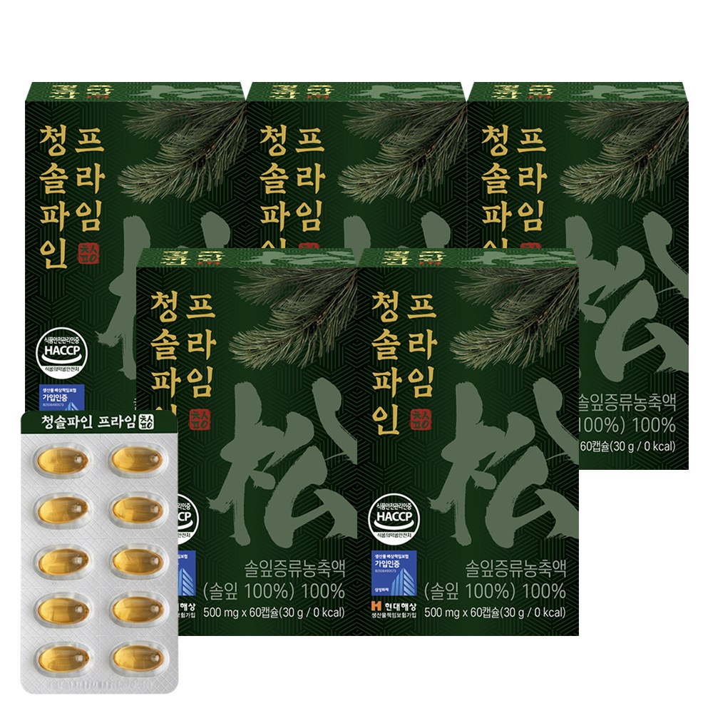 청솔 파인 솔잎증류농축 식약청 인증 프리미엄 솔잎 송침유 정품, 5개, 60회분 95,000원