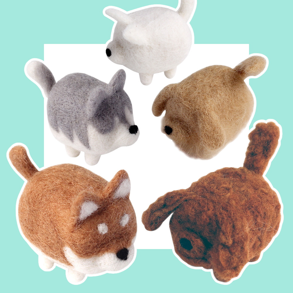 양모펠트 (한글설명서) 미니 강아지 고양이 시리즈 니들펠트 심심할때 인형만들기 세트, 검은냥이 3,990원